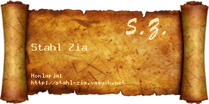 Stahl Zia névjegykártya